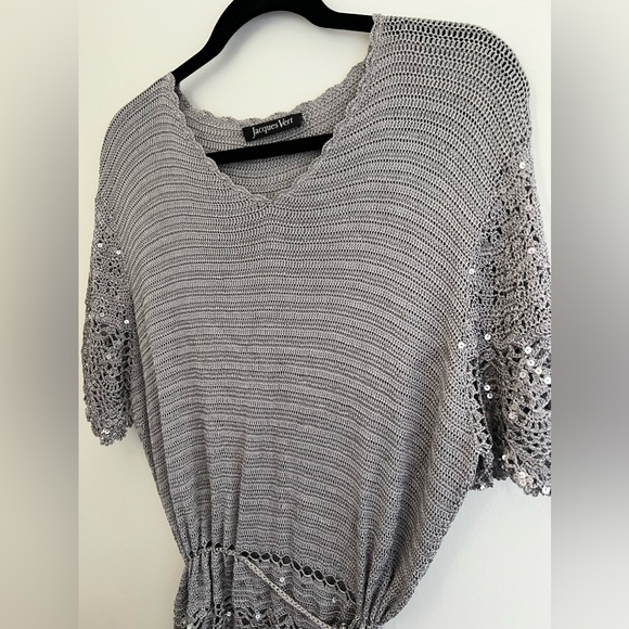 Silver Mesh Cap-Sleeved Top - Picture 2 of 5